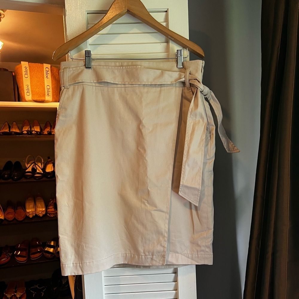 Brushed Twill Wrap Skirt